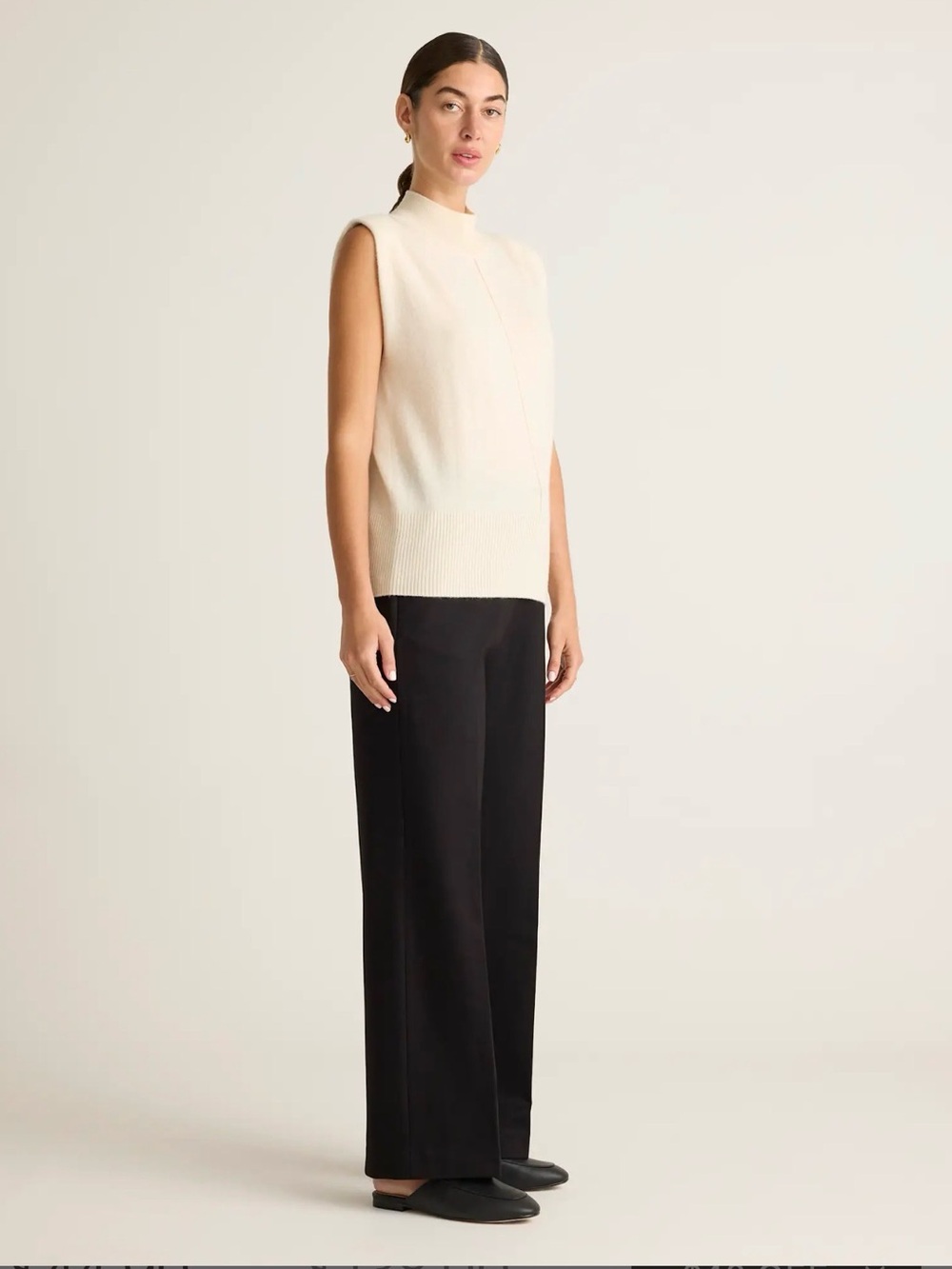 Quince Black Ultra- Stretch Ponte Trouser - Size 8